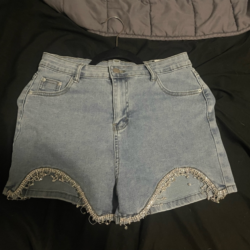 Bling fringe Jean shorts